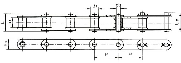 Chaîne industrielle de transmission de bois de charpente avec la résistance à l'usure/bruit élevés de Llow